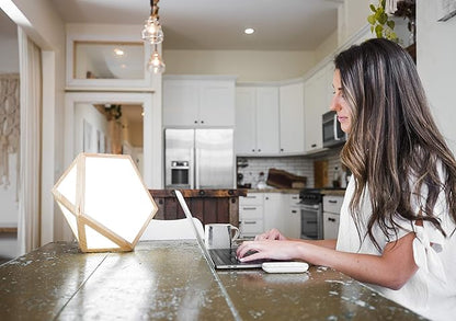 DayBright Light Therapy Lamp Full Spectrum, 10,000 LUX, UV-Free, Full Size, Adjustable, Happy Sun Lamp, Sunlight Lamp for Daylight Feelings - Crafted from Solid Wood