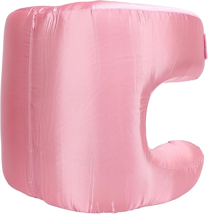 Memory Foam Face Pillow, Ergonomic Design, Silk Fabric Beauty Pillow for Back Sleep Training Pillow, Memory Foam Support, Soft Cushioning, Suitable for Comfortable Sleep (Pink)