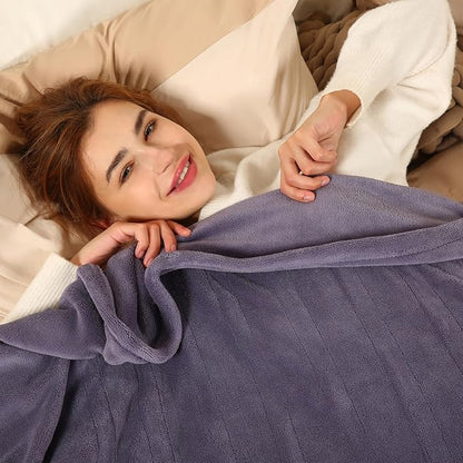Electric Blanket Twin Size - 62"x84" Heated Blanket with Overheating Protection, Extremely Cozy Soft Fast Heating with 5 Levels & 10 Hours Auto Off, Lavender Purple
