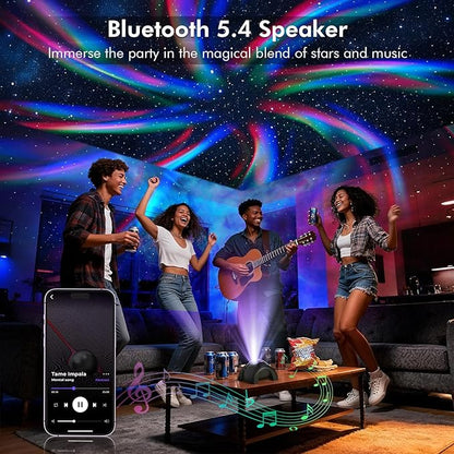 Rossetta Dual Lens Galaxy Projector, 58 Light Effects Star Projector for Bedroom, Night Light Projector with White Noise & Bluetooth Speaker, Remote Timer, Easter Room Decor Gifts for Kids Adult Teen