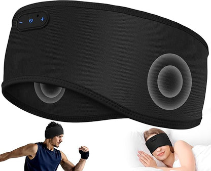 MUSICOZY Sleep Headphones Bamboo Cotton Headband, Wireless Bluetooth 5.4 Headphones for Sleeping Side Sleepers, Sleeping Headband for Men & Women, Ideal Gift for Travel, Workout, Yoga(Noble Black)
