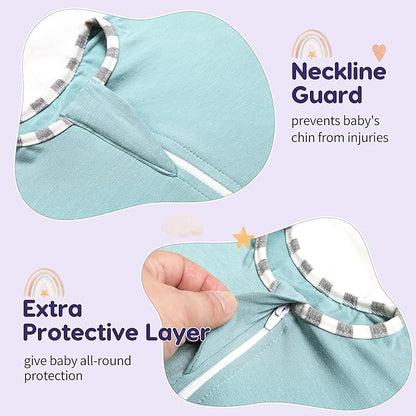 PuppyPaws Baby Sleep Sack, Transition Swaddle, Sleep Sack 6-9 Months, Wearable Blanket Baby with 2-Way Zipper, Swaddles for Newborns Summer, 95% Rayon derived from Bamboo, 5% Spandex