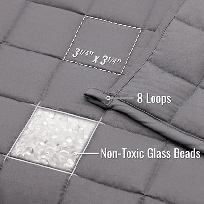 DMI Microfiber Weighted Blanket Queen Size | 17 lb Heavy Blanket | 80" x 60" Breathable | Soft Microfiber with Glass Beads | Grey