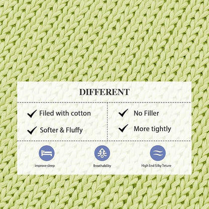 L'AGRATY Knitted Weighted Blanket - 60"x80" 20lbs Cooling Chunky Knit Heavy Blanket for Adults Braided Crochet Throw Thick Cable Yarn Knit Decorative No Beads Evenly Weighted Machine Washable