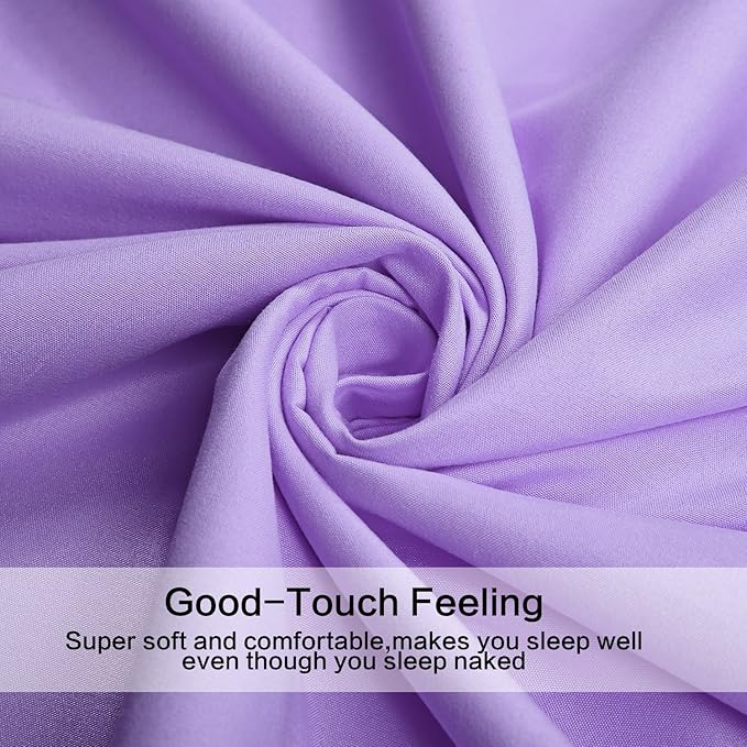 4 Piece Bed Sheet Set (Queen,Lavender) 1 Flat Sheet,1 Fitted Sheet and 2 Pillow Cases,Brushed Microfiber Luxury Bedding with Deep Pockets