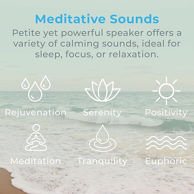 Pure Enrichment Wave Mini Zen Soothing Sound Machine - Portable Sound Machine for Yoga Studios, Travel & Sleep - 6 Relaxing Sounds, Optional Timer & Rechargeable Lithium Battery (Tranquil Green)