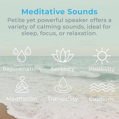 Pure Enrichment Wave Mini Zen Soothing Sound Machine - Portable Sound Machine for Yoga Studios, Travel & Sleep - 6 Relaxing Sounds, Optional Timer & Rechargeable Lithium Battery (Tranquil Green)