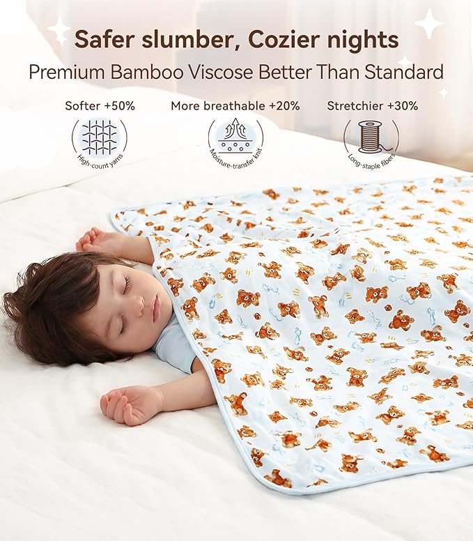 Premium Baby Blankets, Soft Viscose from Bamboo Blanket for Boys and Girls, Nursery Crib Bedding Quilt for Newborn and Toddler, Cooling for Hot Sleepers 50'' x 50'' Bear