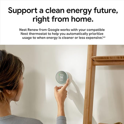 Google Nest Smart Thermostat for Home, Programmable WiFi Thermostat - Fog (Renewed)