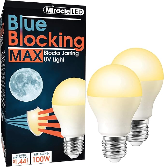 MiracleLED 604671 12W Blue Blocking MAX Light, 100W Replacement, Low-profile, 2-Pack