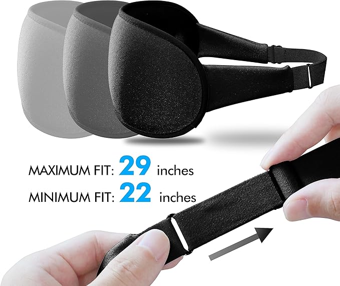 Sleep Eye Mask for Men Women, Lash Extensions 3D Sleeping Mask, Travel Blackout Night Blindfold Eye Shade Cover with Adjustable Strap (Black-3D)
