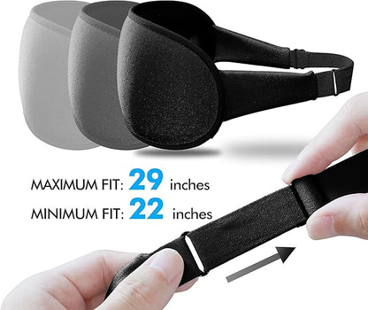 Sleep Eye Mask for Men Women, Lash Extensions 3D Sleeping Mask, Travel Blackout Night Blindfold Eye Shade Cover with Adjustable Strap (Black-3D)