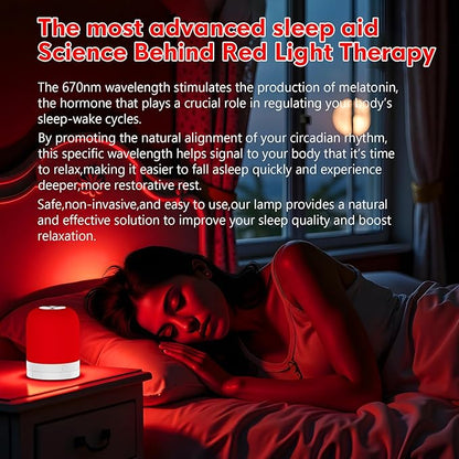Red Light Therapy Sleep,Reds Nightlight with 670nm Wavelength Aid to Support Deep Relaxation,Touch Remote Control Red Light for Sleep Lamp Backed by Science for Adults & Kids Bedrooms