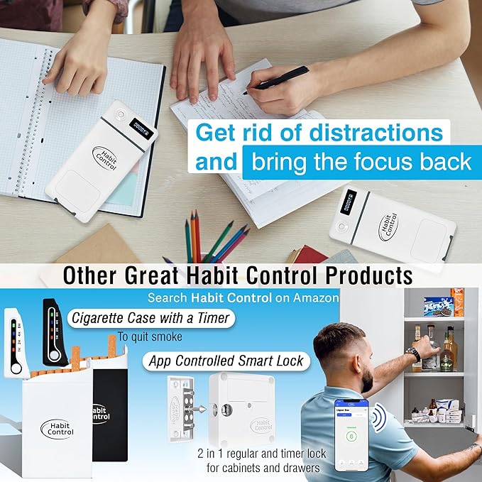 Cell Phone Lock Box with Timer for Self-Discipline, Portable Time Lock Box Suitable for iPhone and Android Smartphones, Phone Jail Box with Timer to Reduce Screen Time, Mindfulness Gift