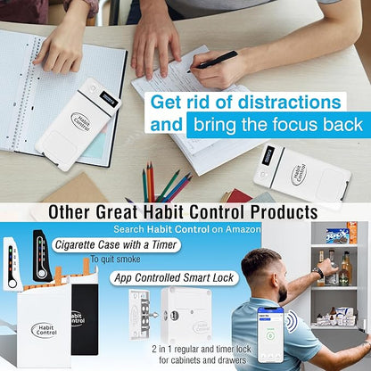 Cell Phone Lock Box with Timer for Self-Discipline, Portable Time Lock Box Suitable for iPhone and Android Smartphones, Phone Jail Box with Timer to Reduce Screen Time, Mindfulness Gift