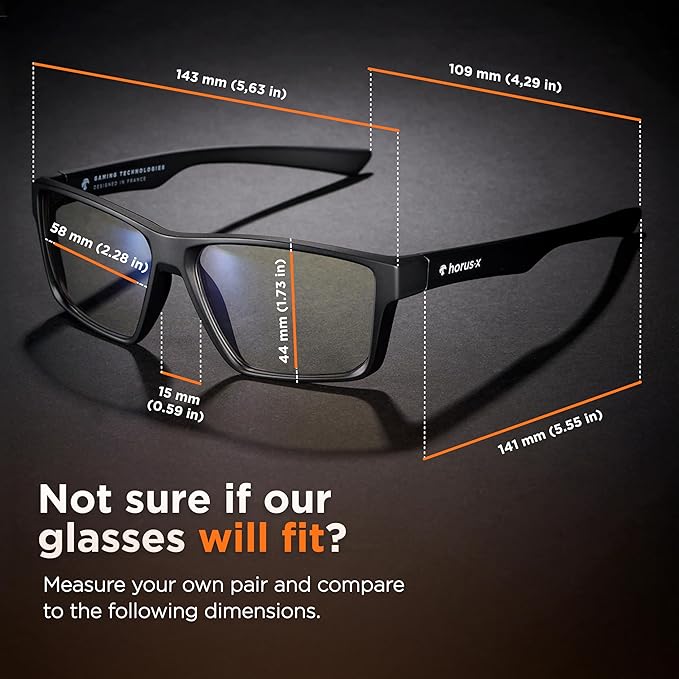 Horus X • Blue Light Glasses Men Women | Blue Light Blocking Glasses for Screen Anti-Fatigue Eye Migraine | Gaming Glasses V3
