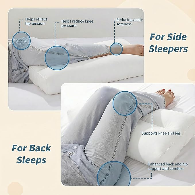 goprety Knee Pillow for Side Sleepers – Relieve Hip, Back & Sciatica Pain, Support Spine Alignment for Better Sleep