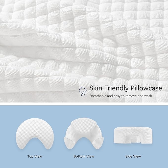 Side Sleeping Pillow with Arm Holes - Ergonomic Memory Foam Pillow for Cervical, Neck, Shoulder & Rotator Cuff Pain Relief - Ideal for Side Sleepers