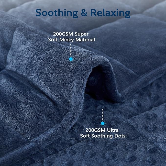 L'AGRATY Weighted Blanket - 36"x48" 5lbs Minky Dots Heavy Blanket with Glass Beads Soft Breathable for All-Season Summer Fall Winter Thick Comfort for Sleeping