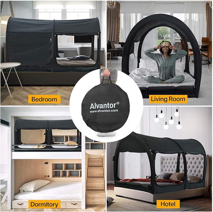 LEEDOR® Bed Tent Dream Tents Bed Canopy Shelter Cabin Indoor Privacy Warm Breathable Pop Up Twin/Full/Queen for Kids and Adult Patent Pending(Mattress Not Included)