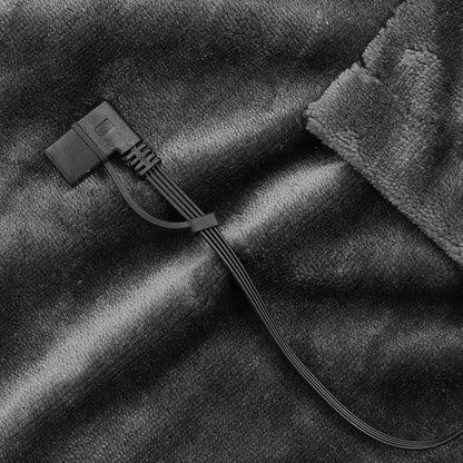 USB Ectric Heated Blanket, Cozy Soft Rechargeable Heated Blanket, 3 Heating Temperature Levels Throw Blankets for Home Travel Home Office Travel Camping (Black)