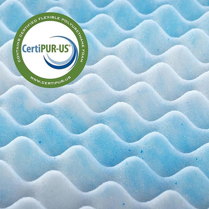 ZINUS 3 Inch Swirl Gel Cooling Memory Foam Mattress Topper, Smaller, More Convenient WonderBox Packaging, Cooling, Airflow Design, CertiPUR-US Certified, King