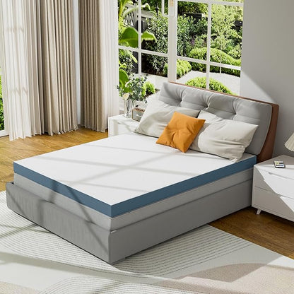 4 Inch Firm Mattress Topper King Size, Memory Foam Mattress Topper Extra Support, High-Density Memory Foam Bed Topper for Pain Relief, with Removable Soft Cover, CertiPUR-US Certified