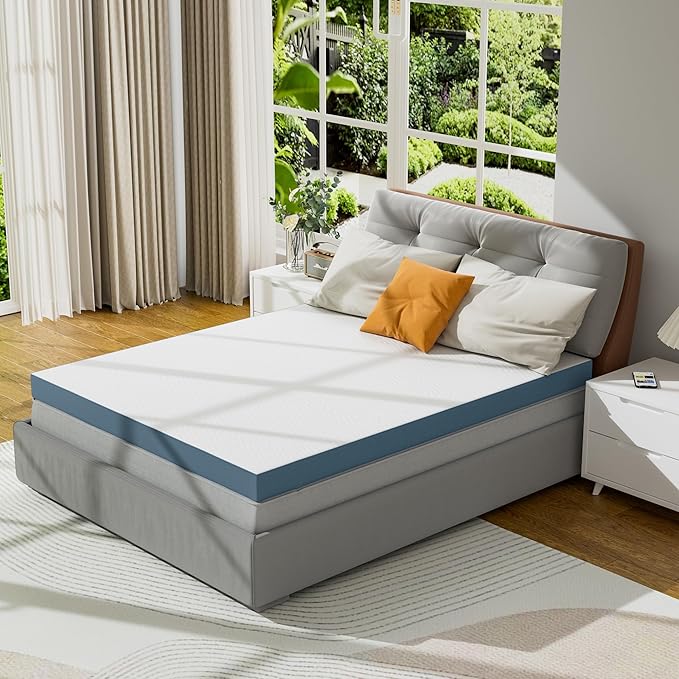 4 Inch Firm Mattress Topper Queen Size, Memory Foam Mattress Topper Extra Support, High-Density Memory Foam Bed Topper for Pain Relief, with Removable Soft Cover, CertiPUR-US Certified