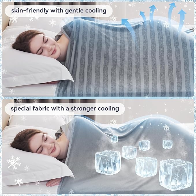 Guohaoi Cooling Throw Blanket for Hot Sleepers,Arc-Chill Q-Max >0.5 Cool Fiber,100% Oeko-Tex Certified Lightweight Summer Cool Blanket for Travel/Outdoor Ultra Cold Breathable,50''x70''