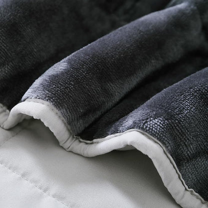 MOTRIP Weighted Blanket 10 Pounds Flannel, Warm Bed Blanket with Sanded Reversible, 48''x72'' 10lbs Light Grey