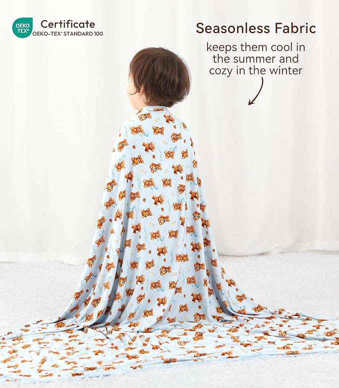 Premium Baby Blankets, Soft Viscose from Bamboo Blanket for Boys and Girls, Nursery Crib Bedding Quilt for Newborn and Toddler, Cooling for Hot Sleepers 50'' x 50'' Bear