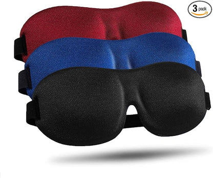 LKY DIGITAL Sleep Mask for Side Sleeper 3 Pack, Blackout 3D Eye Mask for Sleeping, Night Blindfold for Men Women