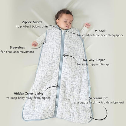 Unisex Baby Sleep Sack 0.5 TOG, Lightweight Summer Wearable Blanket, Soft Rayon Made from Bamboo Toddler Sleep Bag