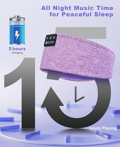 LOVE EYE Sleep Headphones Wireless Headband Headphones Bluetooth 5.4 for Side Sleeper Bluetooth Headband Earphones for Sports for tech Gadgets Gifts (Lavender Purple)