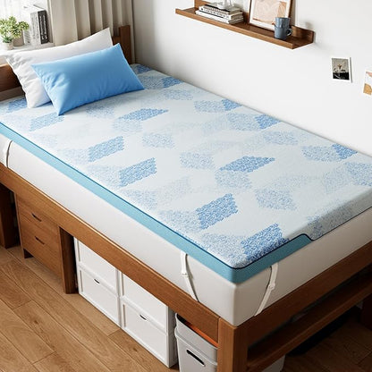 PERLECARE Firm Mattress Topper Twin XL – 3 Inch Cooling Gel Memory Foam Bed Topper for Pressure Relief, Supportive Soft Mattress Pad with Removable & Washable Non-Slip Cover, CertiPUR-US Certified