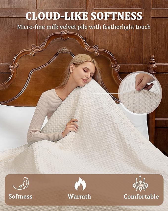 CAROMIO Heated Blanket King Size with LCD Dual Controller, Waffle Weave Fast Heating Electric Blankets, 10 Heat Levels & 1-12H Time Settings, ETL Certified, Machine Washable, Beige, 100" x 90"