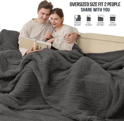 King Size Electric Blanket, Dual Control Heated Blanke with 5 Heating Levels & 10 Hours Auto Off, Super Cozy Fast Heating Blanket King Size with ETL Certified, 100"X90", Dark Gray