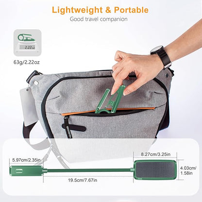 Gritin 9 LED Rechargeable Book Light for Reading in Bed - Eye Caring 3 Color Temperatures,Stepless Dimming Brightness,80 Hrs Runtime Small Lightweight Clip On Book Reading Light for Studying-Green