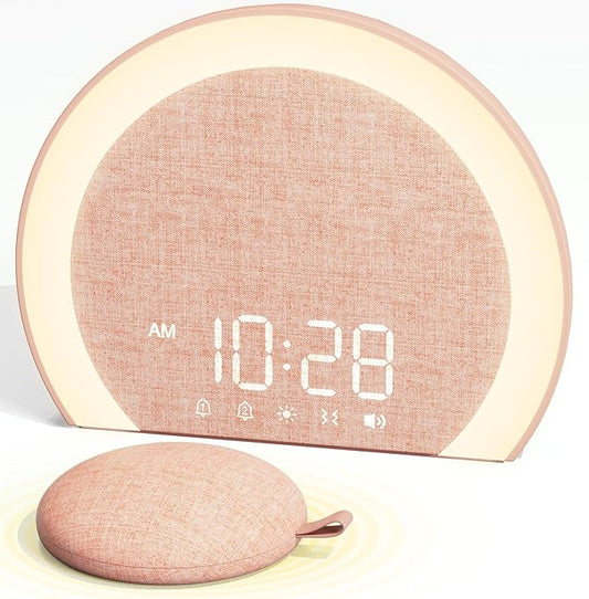 ANJANK Loud Alarm Clock with Wireless Bed Shaker, Vibrating Dual Alarm with Light Wake Up for Heavy Sleepers & Hearing Impaired, 9-Color Night Light, 8 Alarms, 0-100% Dimmer, USB Charger, Bedroom