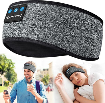 LC-dolida Headband Headphones Bluetooth 5.4 Headband, Sleep Headphones with Ultra-Thin HD Stereo Speaker, Sleep Headband Earphones Wireless for Workout Yoga Insomnia Running Meditation Gifts