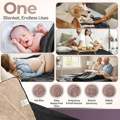 Sacred Weapon Waterproof Blanket – Bed Blanket for Cozy Moments – Bed Blankets Soft & Hypoallergenic – Leakproof & Cooling for Beds, Couch & Pet Use – Large Size 80"x80"