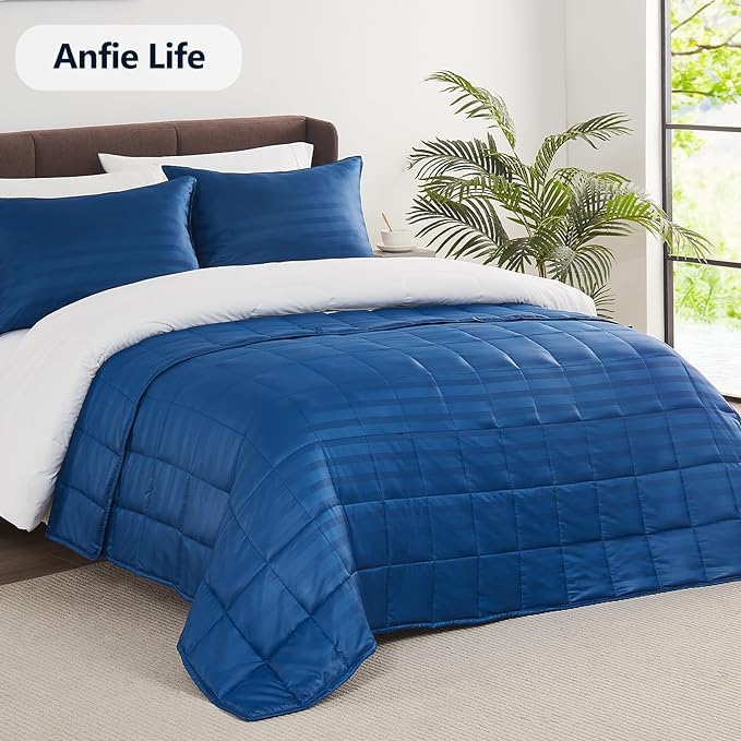 Weighted Blanket Queen Size (60"x80" 12lbs),Ultra Soft and Cozy Cooling Weighted Blanket Queen Size for Adult,Heavy Blanket with Machine Washable Soft Blanket, Navy Blue