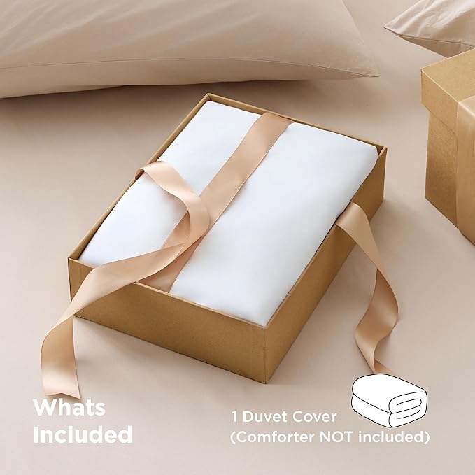 Bedsure Duvet Cover California King Size - Only Includes 1 Duvet Cover (104"x98"), Hotel Luxury Soft Double Brushed All Season Bedding for Kids & Adults, Zipper Closure, NO Comforter, White