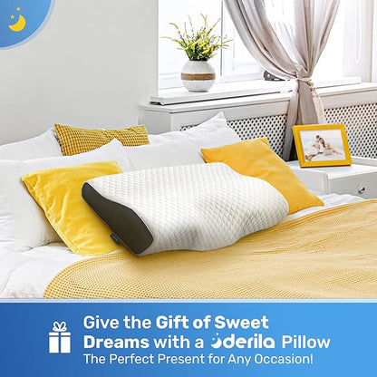 Derila King Size Neck Pillow for Sleeping, Cervical Pillow, Memory Foam Side Sleeper Pillows, Bed Contour Pillows for Back, Stomach Sleepers for Men 23.6x13.4x4.3 in