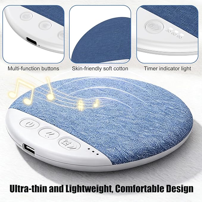 Sleep Pillow Speaker, Pillow Speaker with White Noise Timer Sleep Aid with Stereo Bass Private Sleep Headphones (Blue)