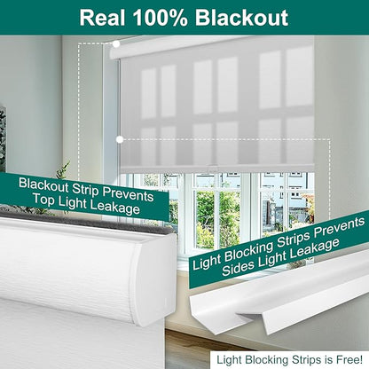 BERISSA Light Filtering Roller Shades for Windows, Cordless With Cassette Valance, Linen Blinds, Thermal Insulation for Home Door Office - White, 47" W x 72" H