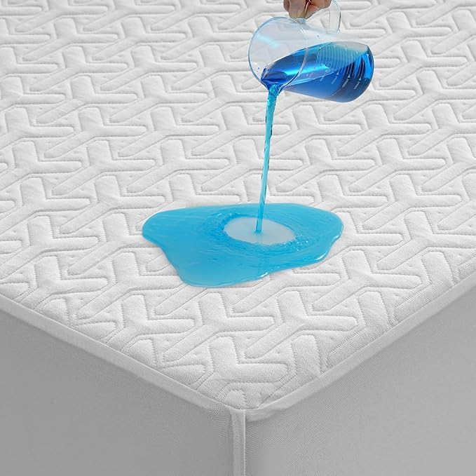 Premium Waterproof Full Size Mattress Protector HN Cooling Breathable 5D Air Double Mattress Cover Noiseless Soft Fitted Up 8"-21" Deep Pocket Vinyl Free Anti Slip and Wear-Resistant (3-in-1, Full)