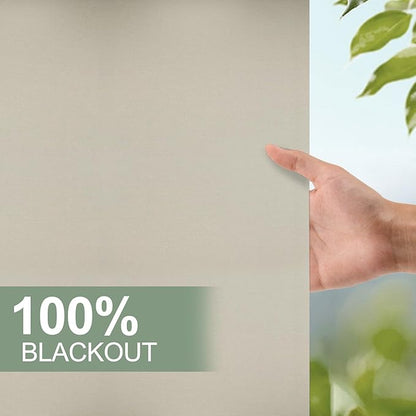 ZSHINE Motorized Blackout Window Blinds Over-Size Customize Width (21-114 Inches) Remote Control Wireless and Rechargeable Motor Roller Shades Blinds for Windows(Light Coffee 82026C)