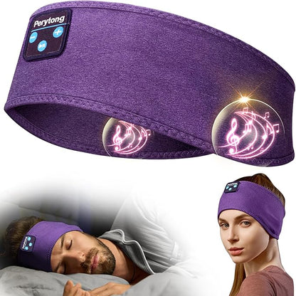 Perytong Sleep Headphones Bluetooth Headband - Yoga, Unisex, with Immersive Stereo Sound, 10 Hours Battery, Comfy Headband Material