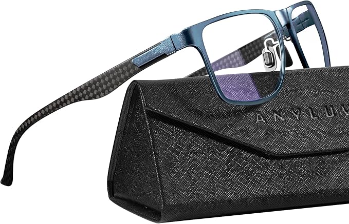 ANYLUV Blue Light Blocking Glasses Men Computer Gaming Glasses Lightweight Al-Mg Metal Anti Eyestrain Eye Protection